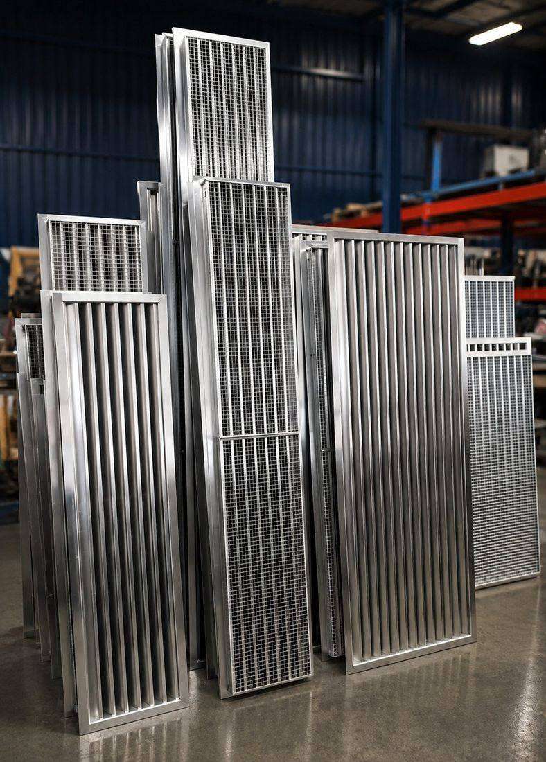 Aluminum louvres and ventilation screen fabrication